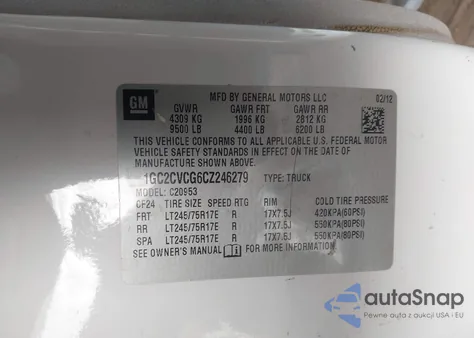 2012 Chevrolet Silverado 2500Hd Work Truck from USA, damaged, VIN 1GC2CVCG6CZ246279